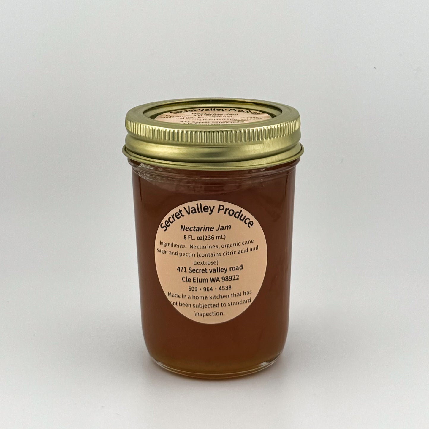 Nectarine Homemade Jam - 8oz jar