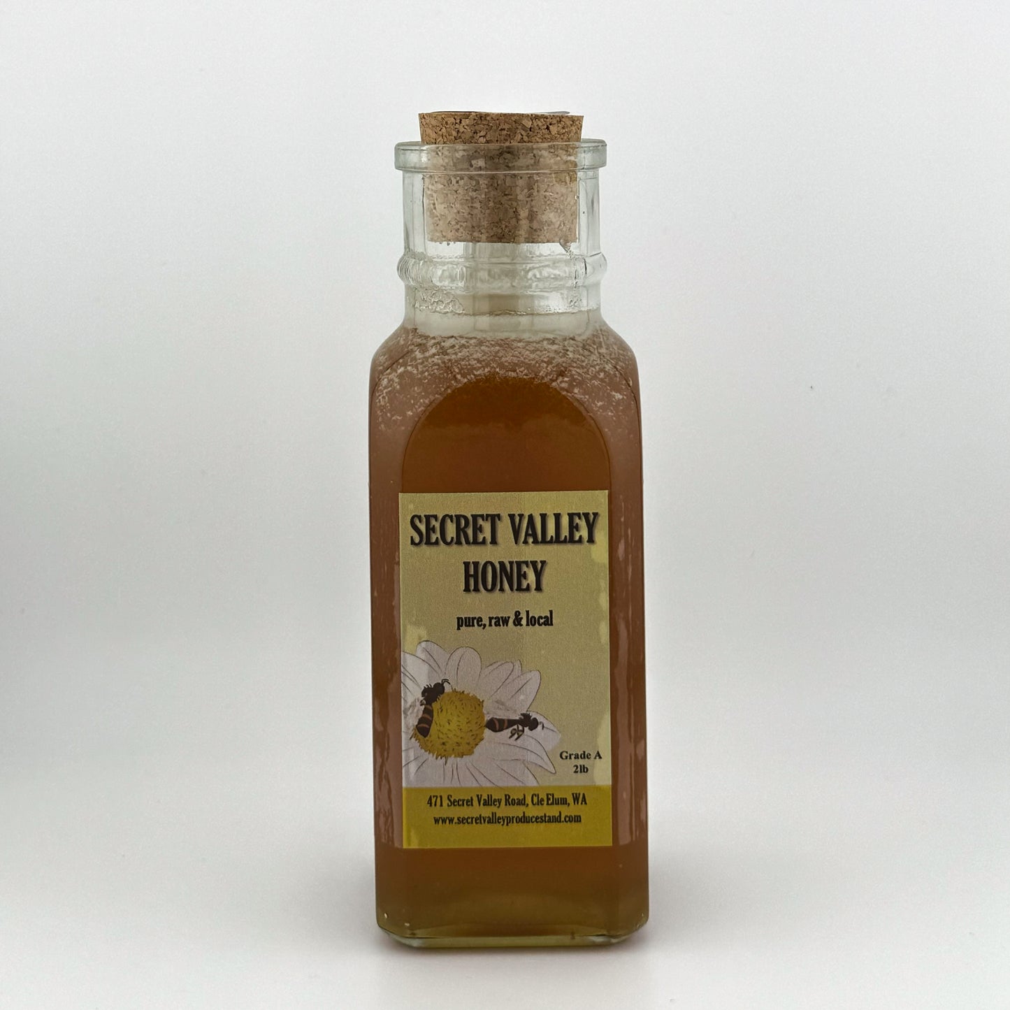 Mountain Wildflower Honey - Large square muth 1lb jar