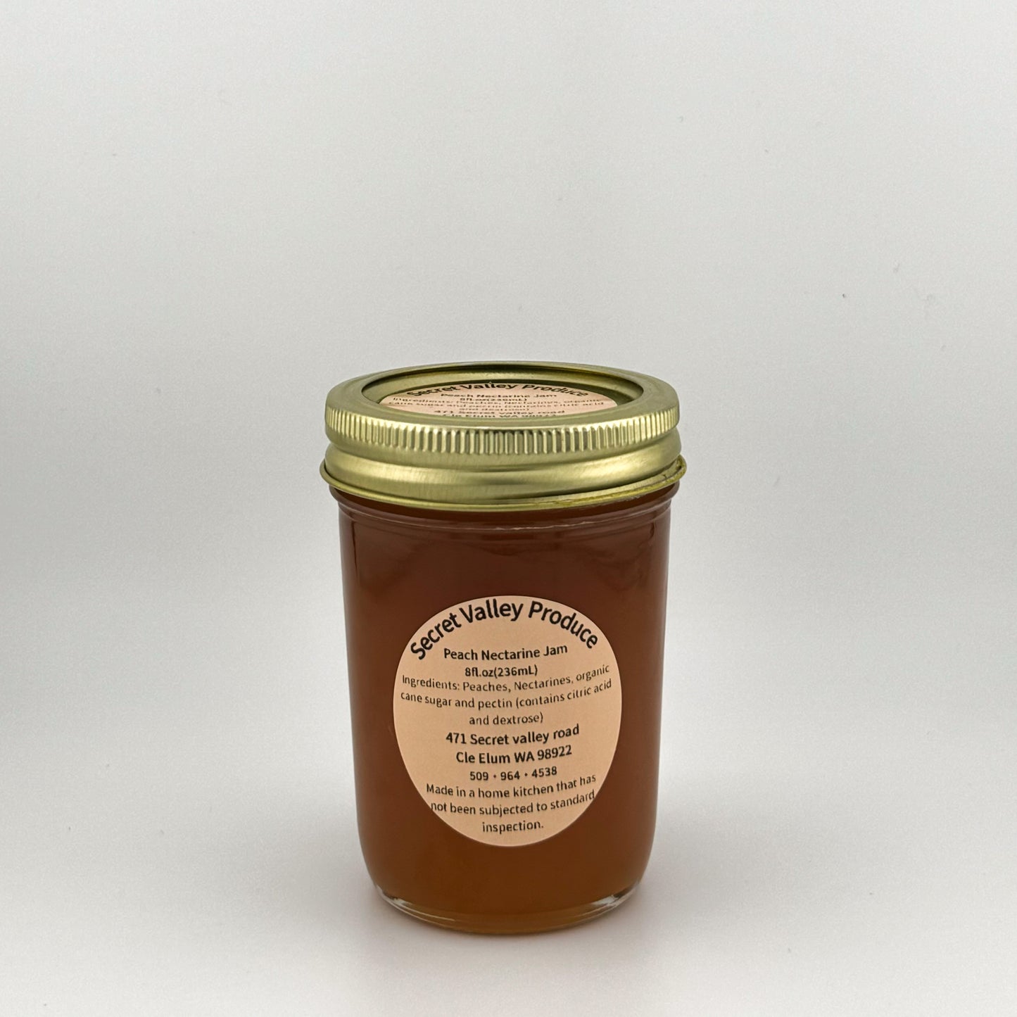 Peach Nectarine Homemade Jam - 8oz jar