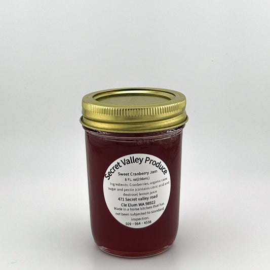 Sweet Cranberry Homemade Jam - 8oz jar